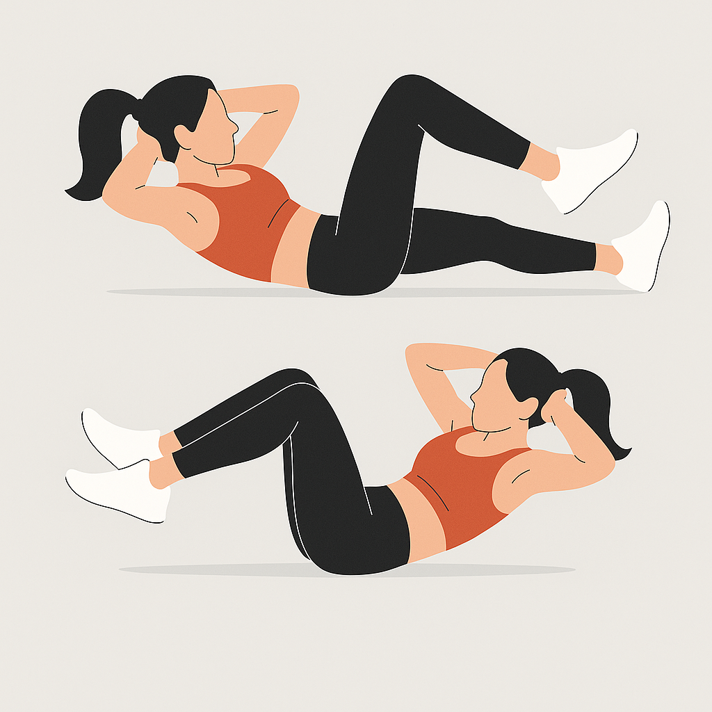 Bicycle crunch illustrasjon