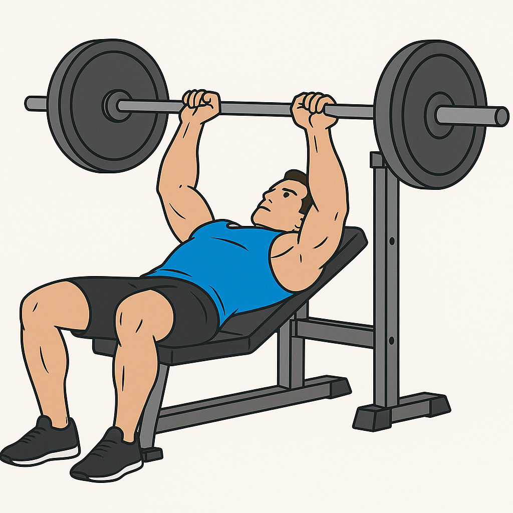 Close grip benkpress illustrasjon